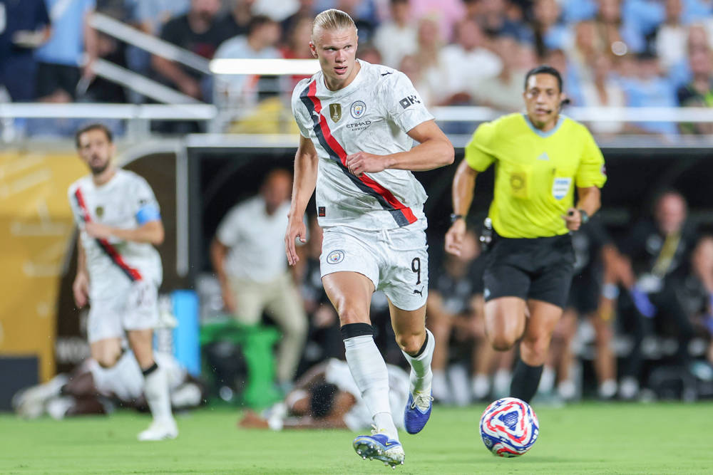 MANCHESTER CITY VS AL HILAL- CLUB WORLD CUP - 30 JUNe 2025 ORLANDO,FLORIDA: Erling Haaland of Manchester City in Orlando,Florida.